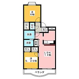 エスペランサ 2LDKの間取図画像