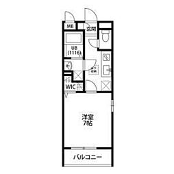 レキップ 1Kの間取図画像