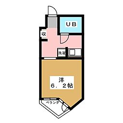 ＣＡＳＡ浄心 2階ワンルームの間取り