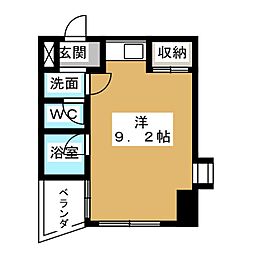 ヴィレ・ド・ソレイユ ワンルームの間取図画像
