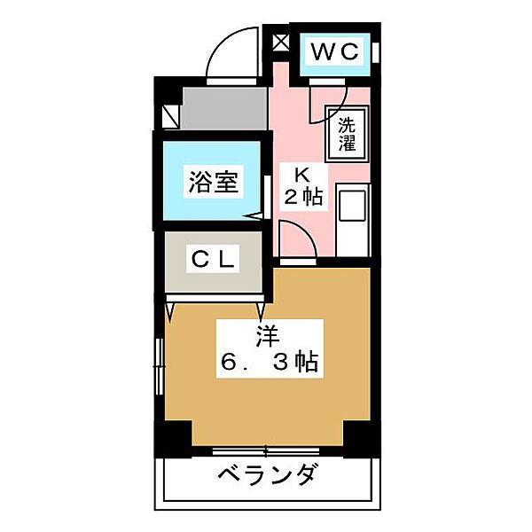 チェリーガーデン ｜愛知県名古屋市西区香呑町５丁目(賃貸マンション1K・3階・22.10㎡)の写真 その2