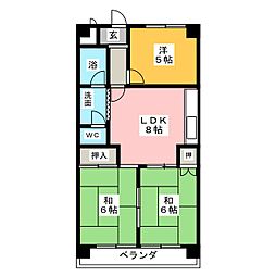 ジュネス21 3DKの間取図画像
