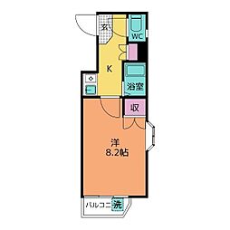 ＯＭレジデンス名西 6階1Kの間取り