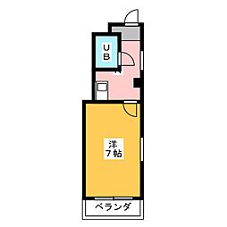 フォレスト城西 1Kの間取図画像