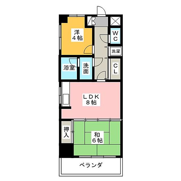 グリーンハイツ新道 ｜愛知県名古屋市西区新道１丁目(賃貸マンション2DK・6階・47.00㎡)の写真 その2