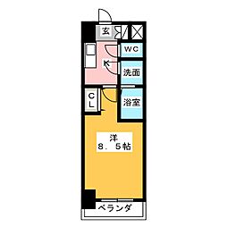 S-RESIDENCE浄心II 2階1Kの間取り