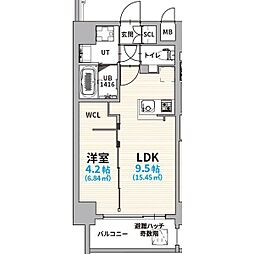 ＧｒａｎＶｉａ浄心 8階1LDKの間取り