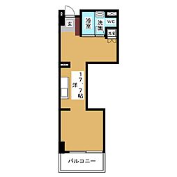 ＦＬＡＴＳ　ＧＡＺＥＲＹ 3階ワンルームの間取り