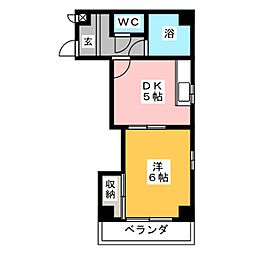 クリエイティブ21 1DKの間取図画像