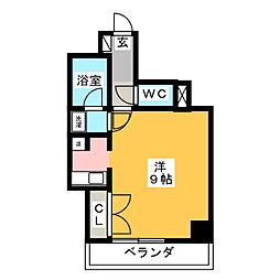 モア・ハナノキ 4階ワンルームの間取り
