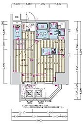 プレサンス丸の内サージュ 5階1LDKの間取り