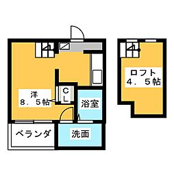 ｊｅｕｎｅｓｓｅ堀越 2階ワンルームの間取り