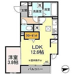 ドリーム庄内通 1階1LDKの間取り