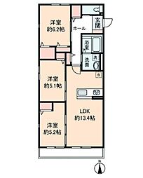 ＨＥＩＭ　ＭＡＩＳＯＮ　庄内通駅東　A棟 1階3LDKの間取り