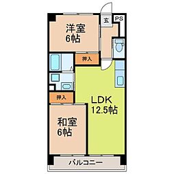 メゾン・パトラージュ 2階2LDKの間取り