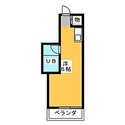 ヴィラカレッジウエスト ワンルームの間取図画像