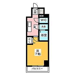 メイクス城西RESIDENCE 5階1Kの間取り