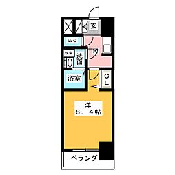 S-RESIDENCE庄内通 13階1Kの間取り