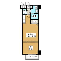 ＨＦ名駅北レジデンス　ＥＡＳＴ 9階1LDKの間取り