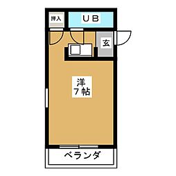 ラジール新道 ワンルームの間取図画像