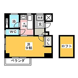 シティハイツ石原 1Kの間取図画像