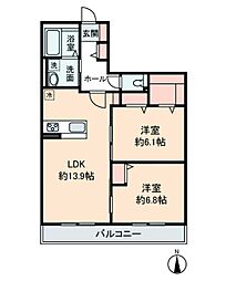 HEIM MAISON 庄内通駅東 D棟 2LDKの間取図画像