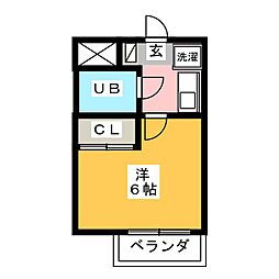 NineLeaves庄内通 1Kの間取図画像