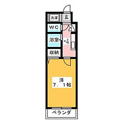 モナティス那古野 1Kの間取図画像
