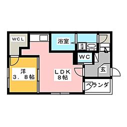 ハーモニーテラス押切 1LDKの間取図画像