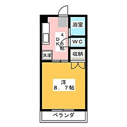 ハイツ枇杷島 1DKの間取図画像