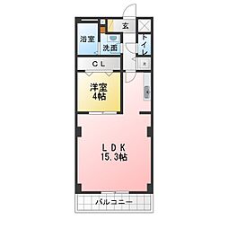 アピア天塚 1LDKの間取図画像