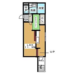 レイディエンス丸の内 ワンルームの間取図画像