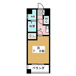 ローズウッド・コート 1Kの間取図画像