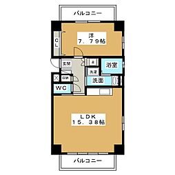 リバーサイド庄内 1LDKの間取図画像