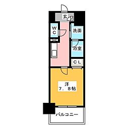 LIVCITY浅間町 1Kの間取図画像