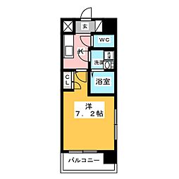 UURコート名古屋名駅 1Kの間取図画像