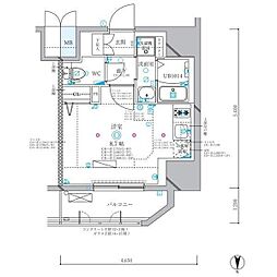ディアレイシャス名古屋浄心II ワンルームの間取図画像