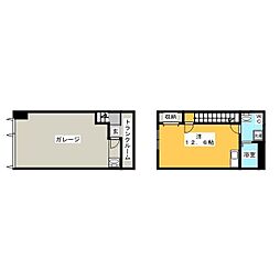 ガレージハウスK ワンルームの間取図画像