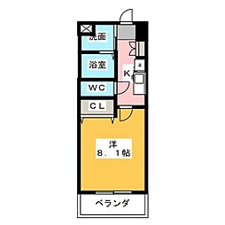 S-FORT浄心 1Kの間取図画像
