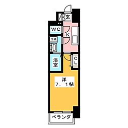 S-RESIDENCE浄心 1Kの間取図画像