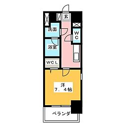 ルディアマン 1Kの間取図画像
