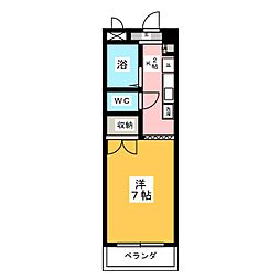 ヤマヨシマンション ワンルームの間取図画像
