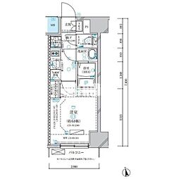 ディアレイシャス名古屋浄心 1Kの間取図画像