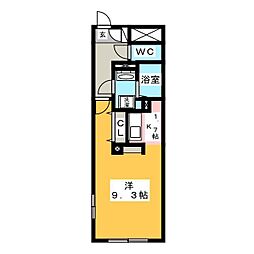 LUORE浄心 ワンルームの間取図画像