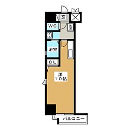 HF名駅北レジデンスEAST ワンルームの間取図画像