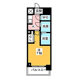 S-RESIDENCE名駅North 1Kの間取図画像