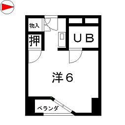 ベルモア堀詰 1Kの間取図画像