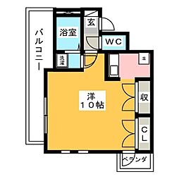 モア・ハナノキ 1Kの間取図画像