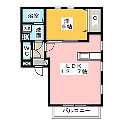 メイプル 1LDKの間取図画像