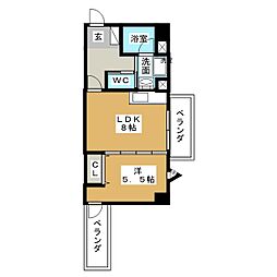 メナー浄心2 1LDKの間取図画像